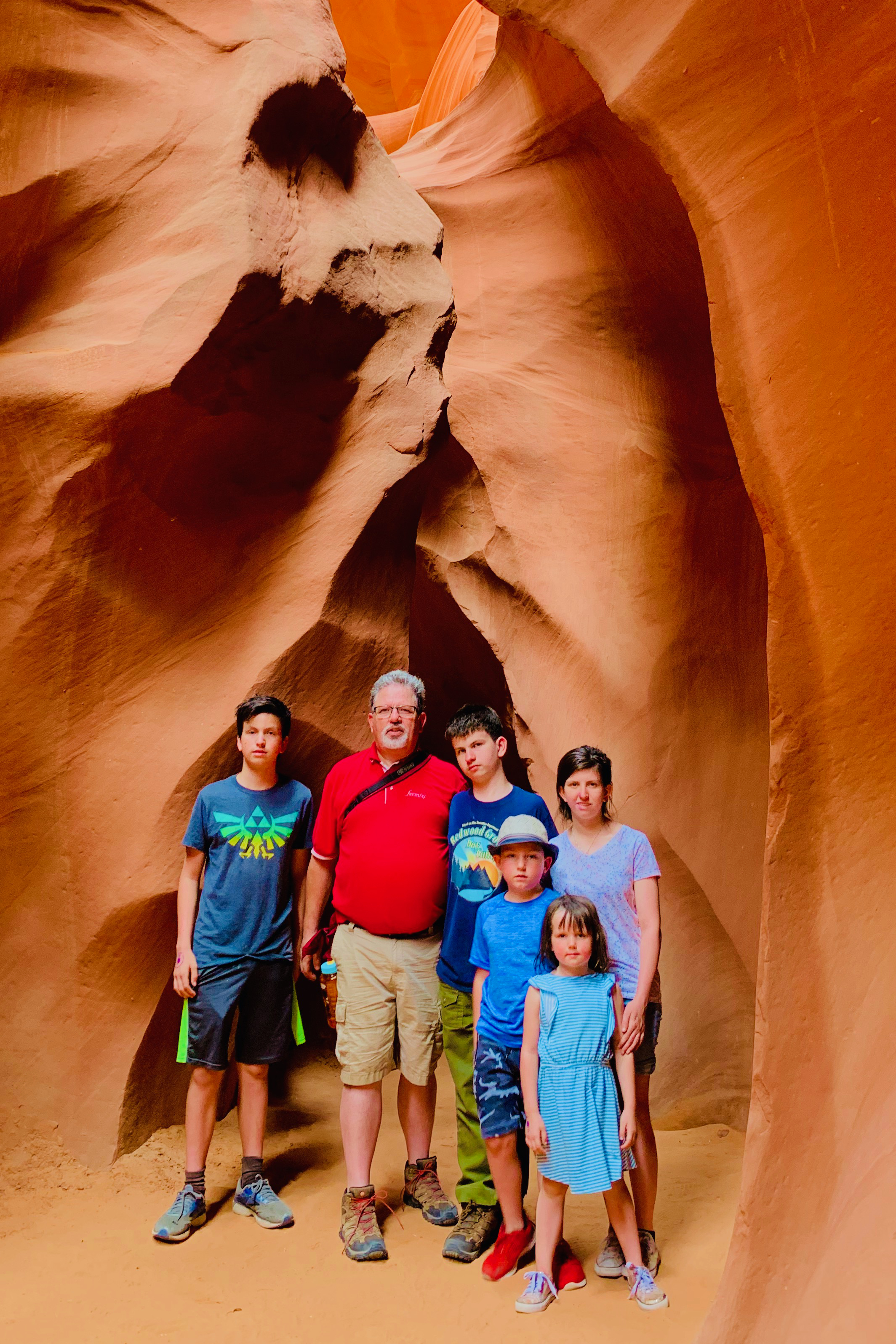 Bill and the children · Antelope Canyon · Page, Arizona · Summer 2019