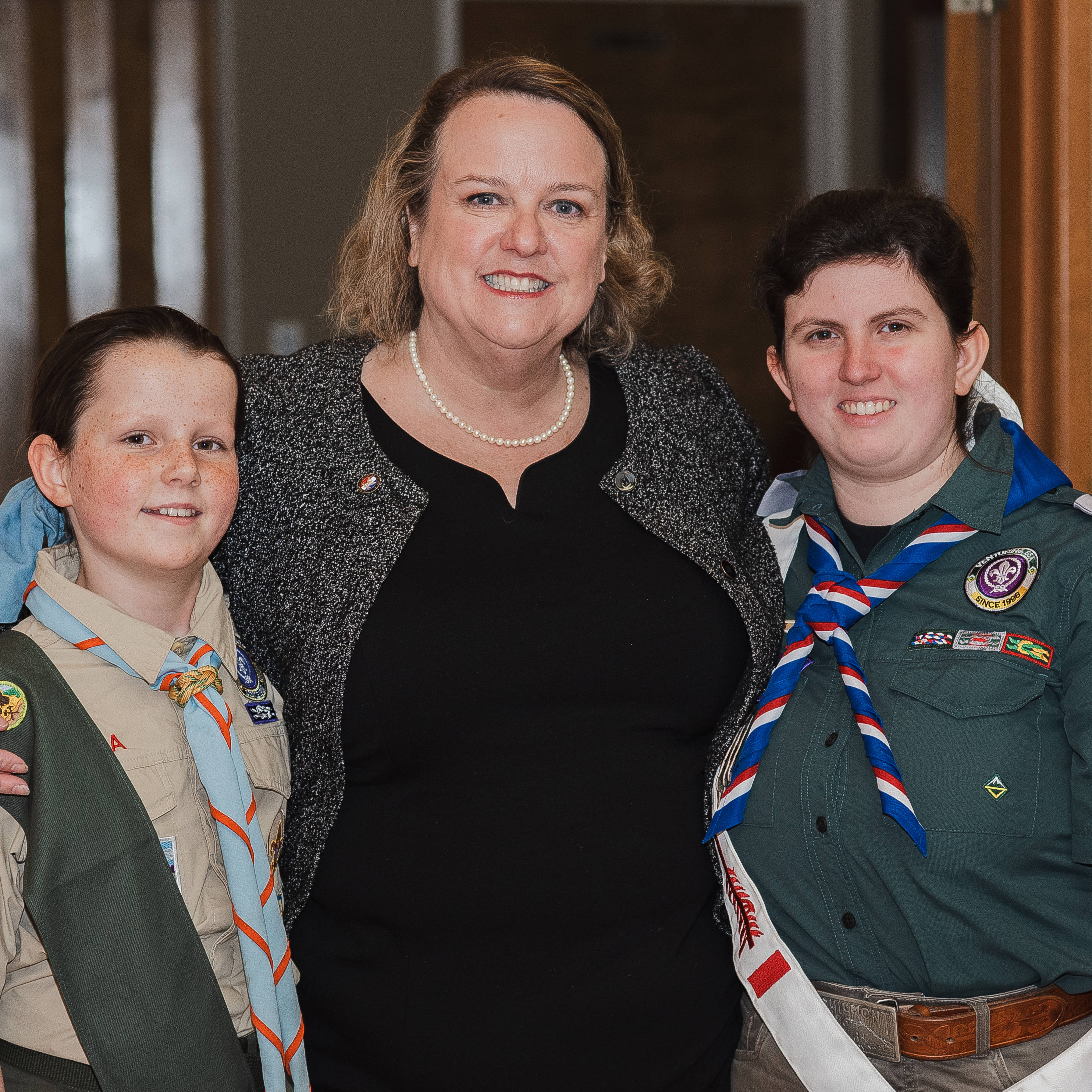 Ellie, Flora, and Olivia · Mark's Eagle Court of Honor · December 2024