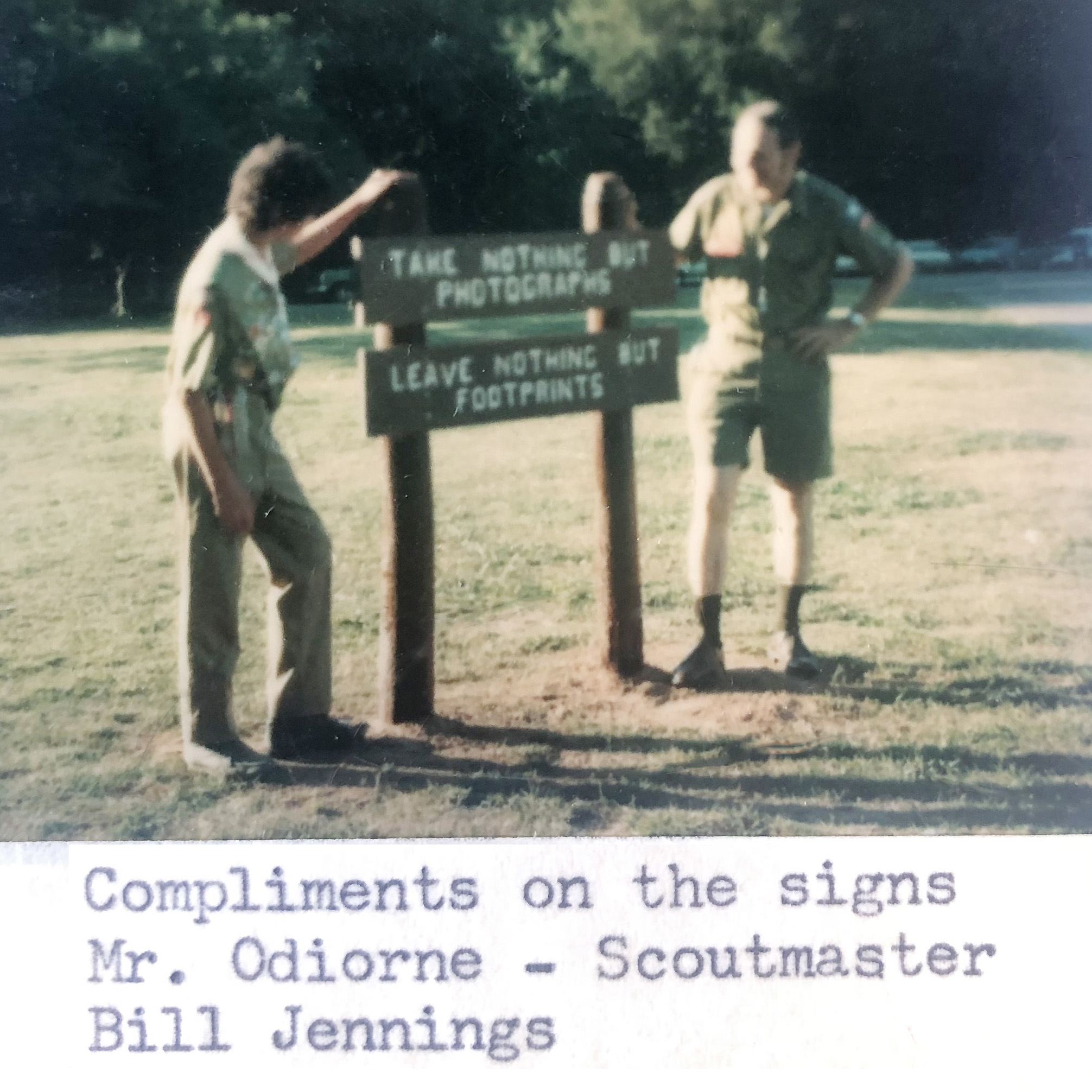 Bill Jennings with Scoutmaster Mr. Odiorne at his Eagle Project · Meeman-Shelby Forest State Park · Memphis