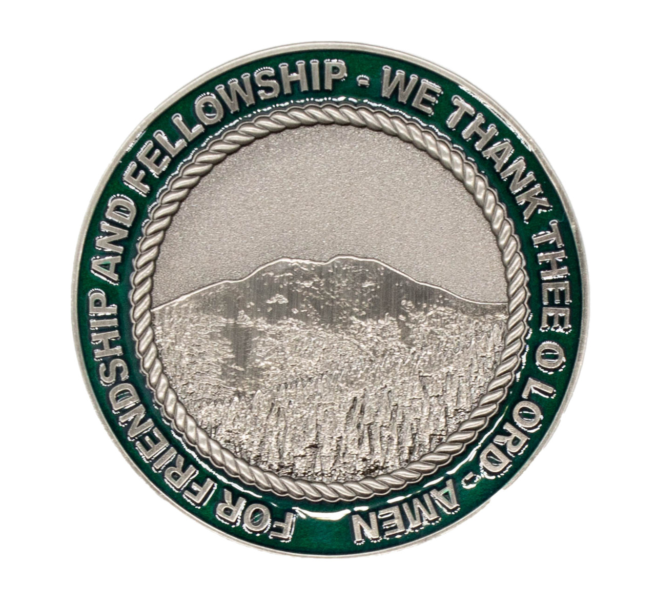 Philmont Grace coin · For friendship and fellowship, we thank thee, O Lord. Amen.