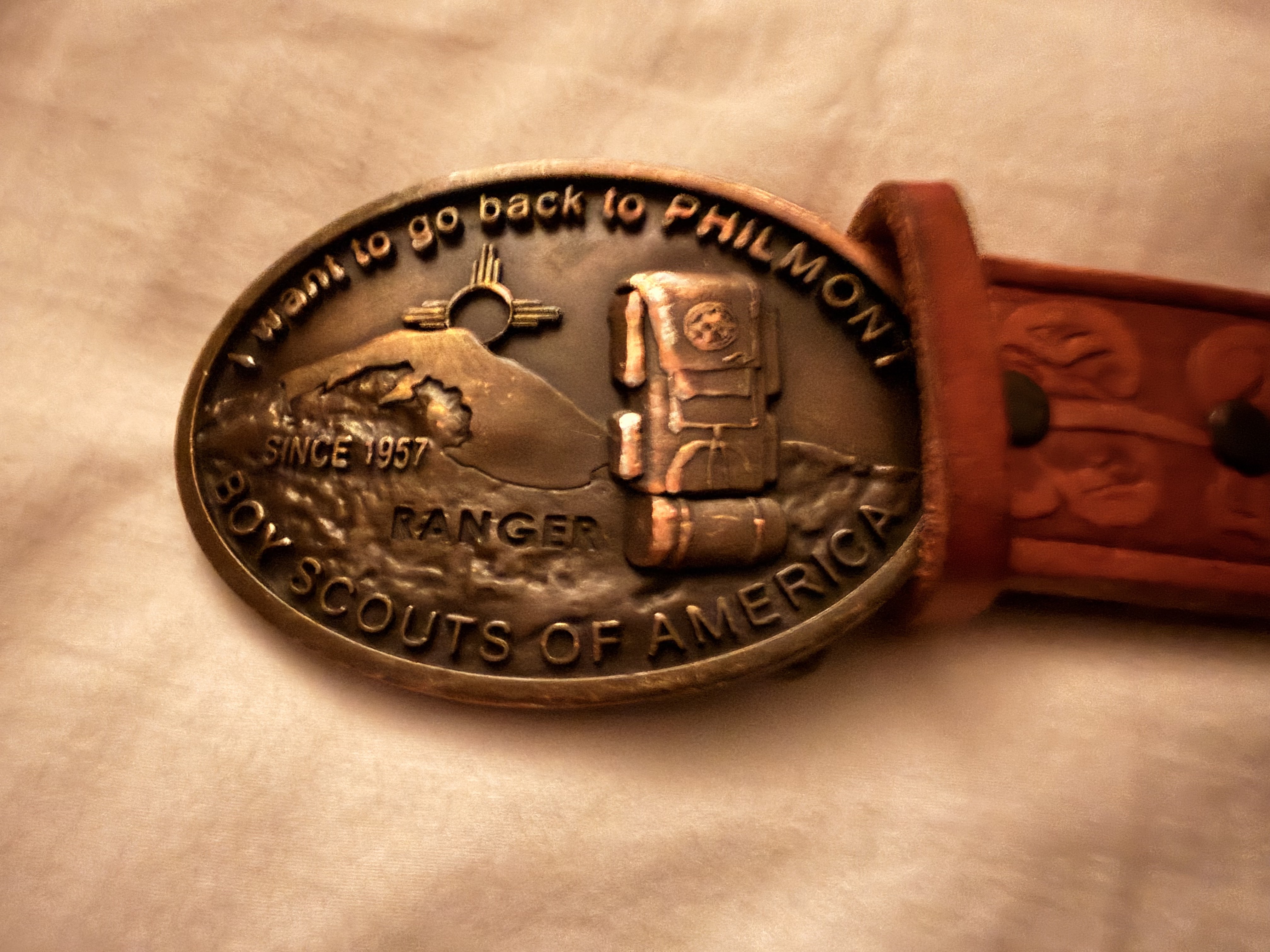 Philmont Ranger Belt Buckle · I want to go back to Philmont · Since 1957 · Boy Scouts of America